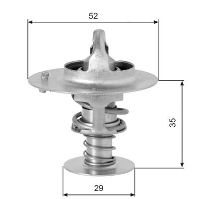 Image of MD071349, MD972909, MD997225 Engine thermostat GATES TH03382G1 82C with gaskets/seals without housing HONDA: Civic 4 Hatchback, V Hatchback