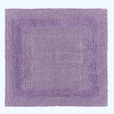 Image of HOMESCAPES Small Bath Mat, Luxury 1600gsm Extra Soft 100% Cotton, Reversible Bathroom Mats Non Slip, Washable, Super Absorbent, Quick Dry Lilac Purple Rug 50x50 cm Square