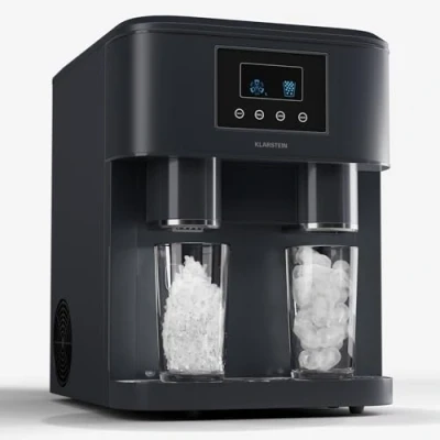 Image of Klarstein 1.8L Small Ice Maker Machine, Counter Top Machine for Home and Kitchen, Fast Operation, 15 kg of Crushed Bullet Ice, Touch Controls, Easy to Clean Countertop Cube