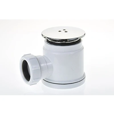 Image of MaKe PRO066 Shower Tray Trap Chrome 40mm, White