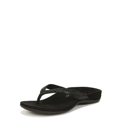 Image of Vionic Women&#039;s Thong Sandal Dillon Shine Arch Support Shoes Black UK 3.5 Wide Fit