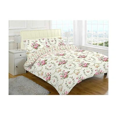 Image of Flannelette Sheet Set Single Bed Bedding 100% Cotton Includes 1 Fitted + Flat Pillowcase, Olivia Pink