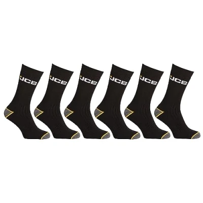 Image of JCB Socks Outdoor Activity Men&#039;s Boot Work 3 Pack UK 6 8.5 (as8, numeric, numeric_9, numeric_12, regular, Black Pair Pack)