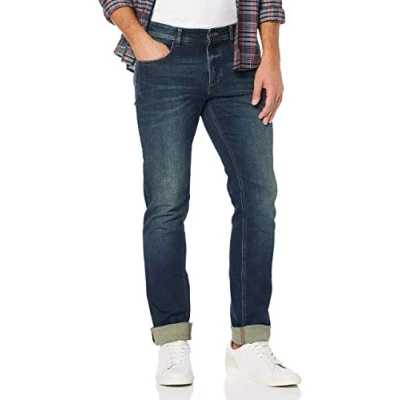Image of Camel Active Men&#039;s 5 Pocket Houston Straight Jeans, Blue (Bluee 82), W42/L34 (Size: 42/34)