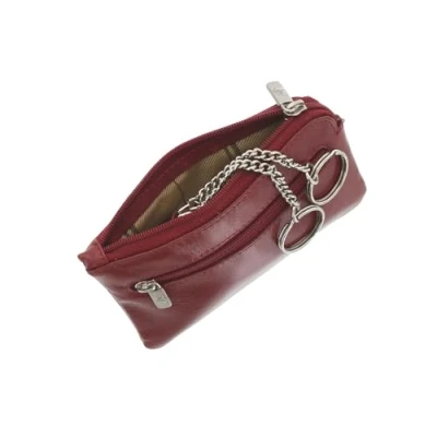 Image of Visconti Monza Collection Geno Leather Coin Purse with Keyring MZ19 Red