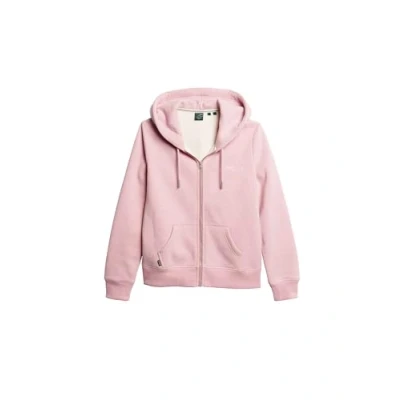 Image of Superdry Women&#039;s Zip Up Sweatshirt, Soft Pink Marl, UK 10