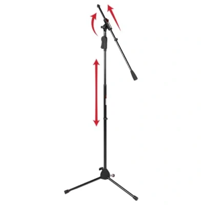 Image of Gator Frameworks Deluxe Tripod Microphone Stand with Clutch Height Adjustment and Single Section Boom Arm (GFW MIC 2110)