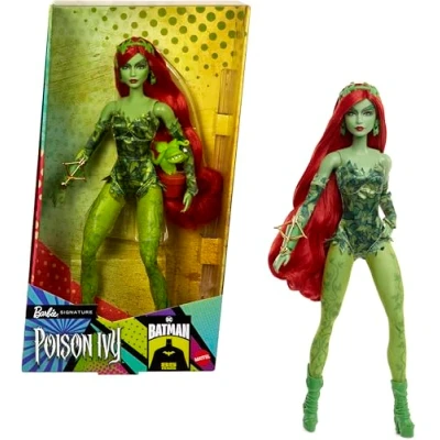 Image of Barbie Signature Poison Ivy Collector Doll with Posable Body, Iconic Outfit, &amp; Accessories, DC Batman 85th Anniversary Collectible, HRM51
