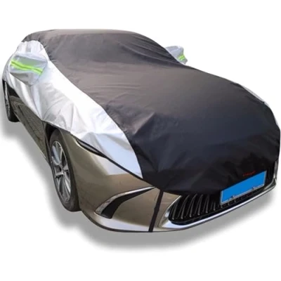 Image of SHEYLE Half Car Cover Waterproof for Nissan Note 2012 2017, Outdoor All Weather Protection Windshield Four Seasons Universal Top Dustproof Antifreeze