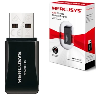 Image of MERCUSYS Wi Fi Dongle, N300 Wireless Mini USB Adapter for PC/Desktop/Laptop, Supports Windows 10/8.1/8/7/XP (MW300UM)