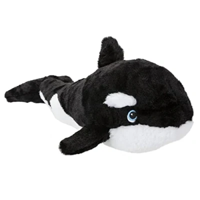Image of VFM Killer Whale Soft Toy 40cm Eco Friendly Super Cuddly Black &amp; White Orca Ocean Animal Fluffy Plush Made From 100% Recycled Material Your Planet