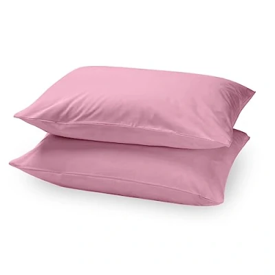 Image of Plain Pillow Cases 2 Pack, Breathable Soft &amp; Cozy Hotel Quality Dyed Pillowcases Pack Of 2, Solid Bedding Hypoallergenic Envelope Closure Covers, Blush Pink
