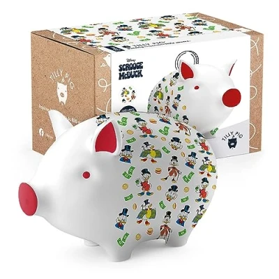 Image of Tilly Pig Disney Ceramic Piggy Bank Kids Boys Girls Adult Scrooge McDuck Money Box