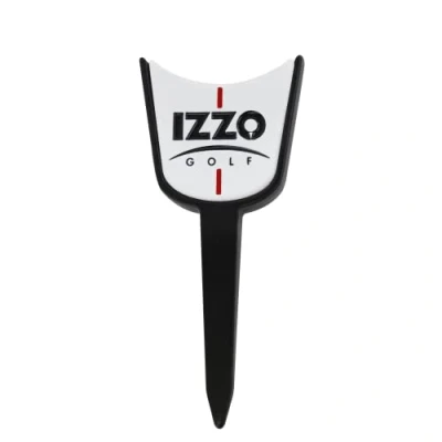 Image of Izzo Golf Single Prong Divot Repair Tool Black Pitch Mark with Ball Marker