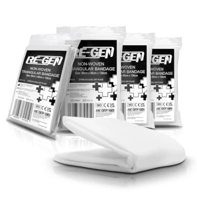 Image of 4 Pack RE GEN First Aid Non Woven Triangular Bandage, Shoulder Elbow Sling
