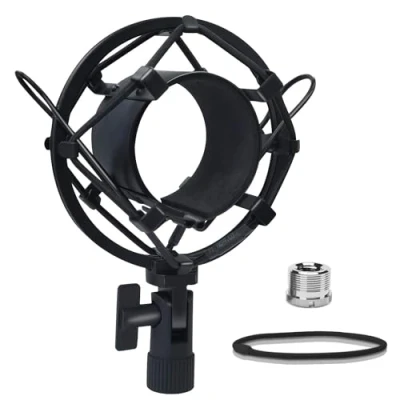 Image of Boseen Universal Microphone Shock Mount, Mic Clip Holder Mount for Diameter 47mm 53mm Anti Vibration Adjustable High Isolation