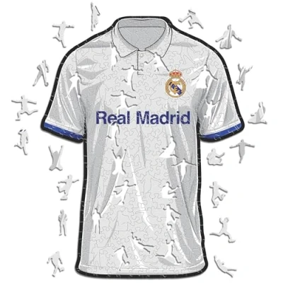 Image of Iconic Puzzles, 100% eco sustainable wooden puzzle with official license Real Madrid Shirt, size S, 150 pieces