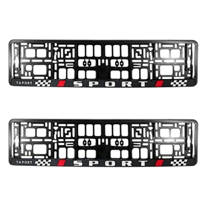 Image of PAIR (2PCS) TAPORT SPORT 3D Car Registration License Number Plate Surround Holder Frame