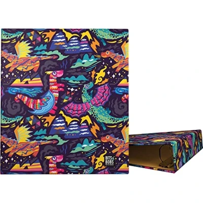 Image of Grafoplás A4 School Binder 4 Mixed Rings 40mm Bits &amp; Bobs Pop Up Design Collection Dragon FSC Certified