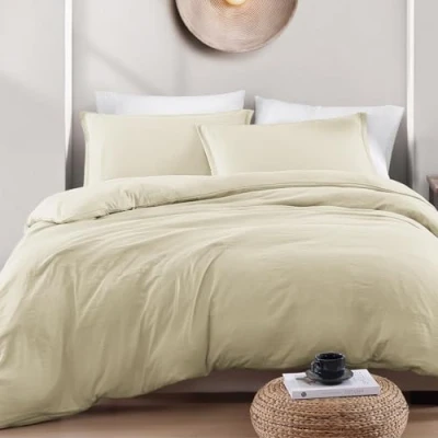 Image of LANE Linen King Duvet Cover Set Pre Washed Soft Microfibre Polyester with Pillow case Bedding Quilt
