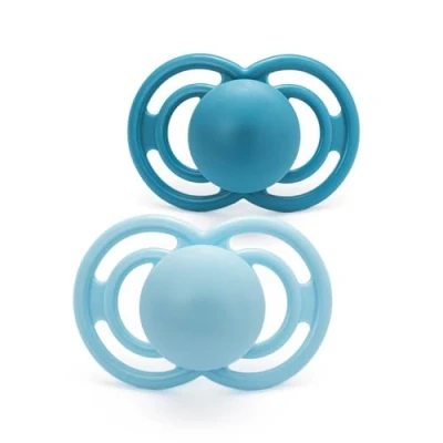 Image of MAM Perfect Soothers 16+ Months (Pack of 2), Thinner and Softer Baby with Self Sterilising Travel Case, Newborn Essentials, Blue (Designs May Vary)