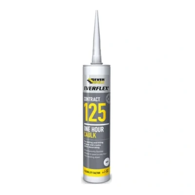 Image of Everbuild Everflex 125 One Hour Caulk Sealant &amp; Filler White 310ml (Various Quantities) (12)