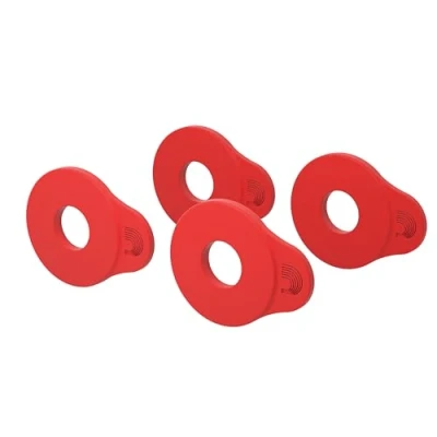 Image of D&#039;Addario Flex Lock Strap Blocks Locks Straps In Place Protect Your Instrument with No Modifications or Hardware Easy to Attach Set of 4 Red