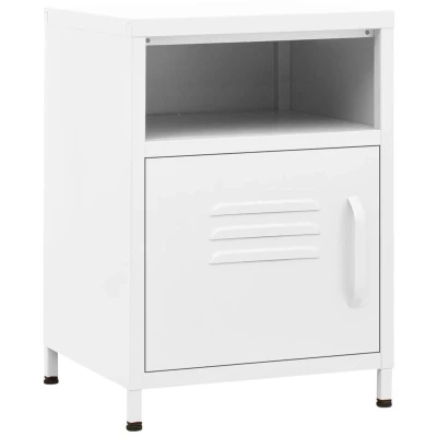 Image of vidaXL Nightstands 2 pcs White 35x35x51 cm Steel