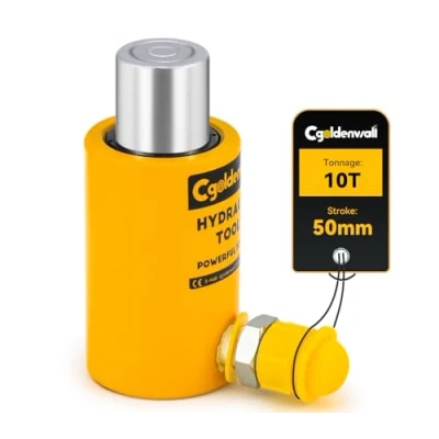 Image of CGOLDENWALL Hydraulic Cylinder Jack 10T Professional Lifting Ram Stroke: 50mm Effective Area: 15.85cm for Building and Bridge (Output Tonnage: 10T)