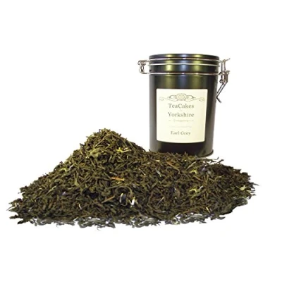 Image of Earl Grey Tea Gift Caddy 100g Airseal Black Loose Leaf by TeaCakes of Yorkshire