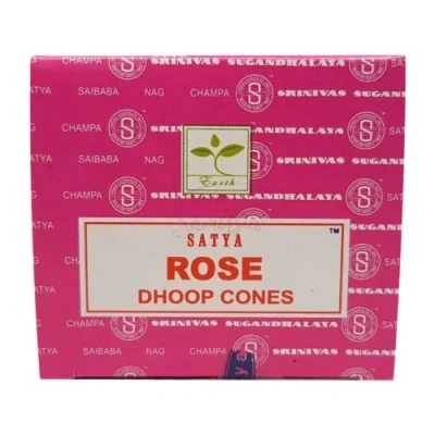 Image of Satya Rose Incense Cone x1 pack, used for Aromatherapy, Spa, Yoga, Weddings, Reiki, Meditation, Healing by SAMASIA