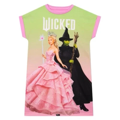Image of WICKED Girls Nightdress Glinda and Elphaba Girls’ Nighties for Kids Pink 12 13 Years