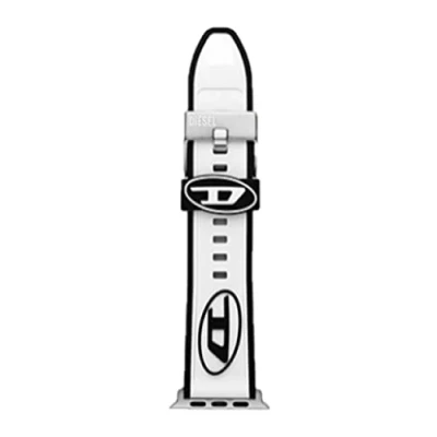 Image of Diesel Band Compatible with Apple Watch, 42/44/45/49 mm 24 White Silicone, DSS0009