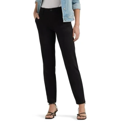 Image of Lee Women&#039;s Ultra Lux Comfort Any Wear Side Vent Ankle Pant, Union All Black, 16 Short