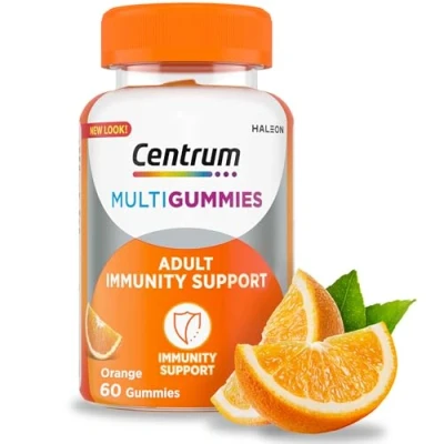 Image of Centrum MultiGummies Immunity Support, Multivitamin Gummies for Men and Women, 60 Gummies, Orange Flavour (Packaging may vary)