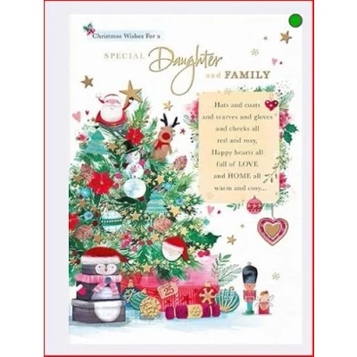 Image of Words N Wishes Daughter and Family Christmas Card for A Special