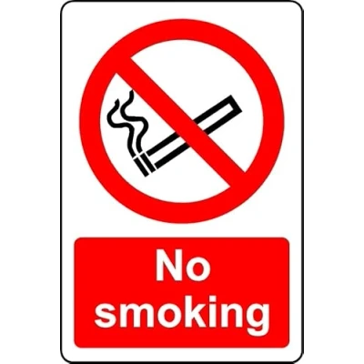 Image of No Smoking Safety Sign Self Adhesive Sticker (200mm x 150mm)