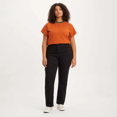 Image of Levi&#039;s Women&#039;s Plus Size 724 High Rise Straight Jeans, Black Sheep, 20 L