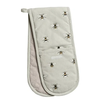 Image of Sophie Allport Bees Double Oven Gloves, Heat Resistant, Thermal Layer, Kitchen Accessories