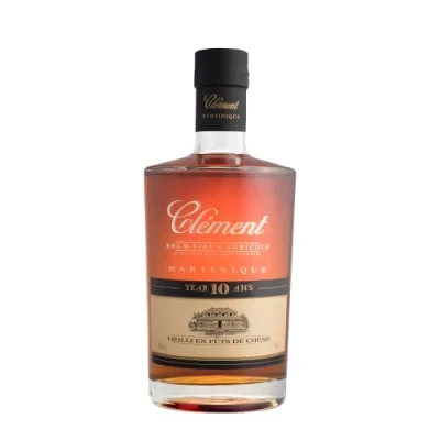 Image of Clément Rhum Clement Vieux 10 Ans: Agricole Year with natural flavours Distilled, aged and bottled in Martinique 42% Alcohol, 700ml perfect for tasting