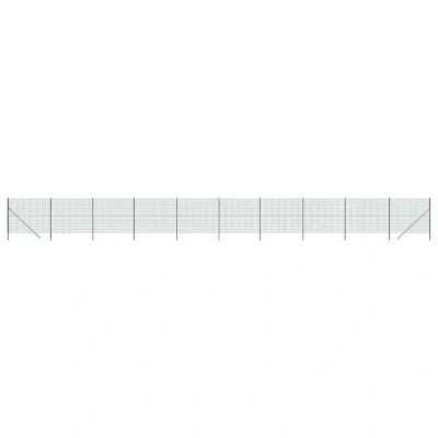 Image of vidaXL Wire Mesh Fence Green 2.2x25 m Galvanised Steel