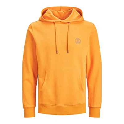 Image of JACK &amp; JONES Herren JJEBASIC Logo Sweat Hood, Dark Cheddar/Bright Cobalt, L