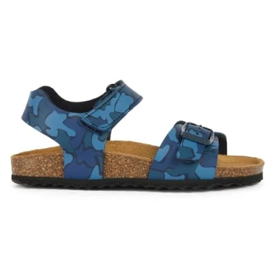 Image of Geox J Ghita Boy B Sandal, Navy Camouflage, 7 UK Child