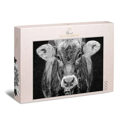 Image of Ulmer Puzzleschmiede Puzzle &quot;Allgäu&quot; Original 1000 Piece Cow Portrait of the as Stylish Animal Photo Quality Made in Germany