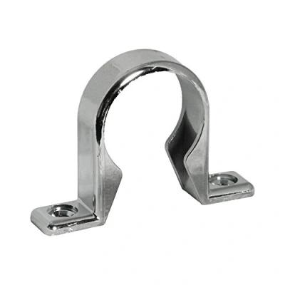 Image of FloPlast CW35 40MM Chrome Style ABS Waste Pipe Clip (Pack 3), Silver