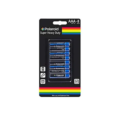 Image of 8 x Polaroid AAA Heavy Duty Batteries Mercury Free Battery R03 1.5v Sealed Pack