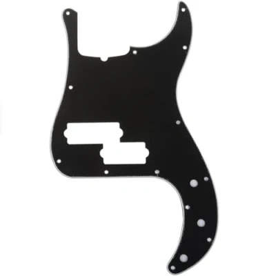 Image of Musiclily Pro 5 String 13 Hole Contemporary P Bass Pickguard for Fender American Precision Bass, 3Ply Black