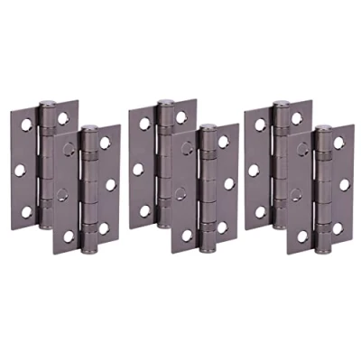 Image of HANDLEZONE® Door Hinges 3 Pairs 76mm / inch Ball Bearing, with Screws Black Nickel