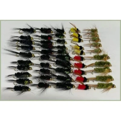 Image of 50 Goldhead Montana Named Patterns, weighted Nymphs Trout fishing flies. flies