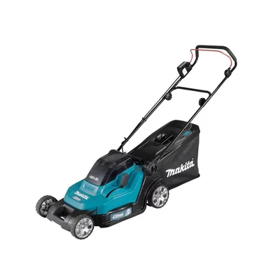 Image of Makita DLM432Z Twin Li ion LXT Cordless Lawn Mower, Batteries and Charger Not Included, Blue, 43 cm, 18V (36V), 15.8 Kilograms